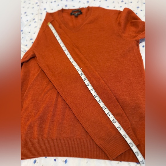 Pronto Uomo Mens Sz:XL 100% extra fine merino wool Burnt Orange Pullover sweater - Picture 5 of 10